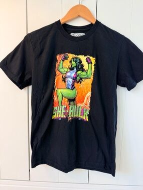 Marvel She-Hulk Graphic Tee – Black Comic Shirt – Women’s Superhero – Size Small